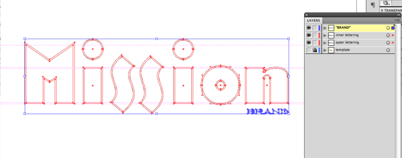 mission lettering paths in Photoshop