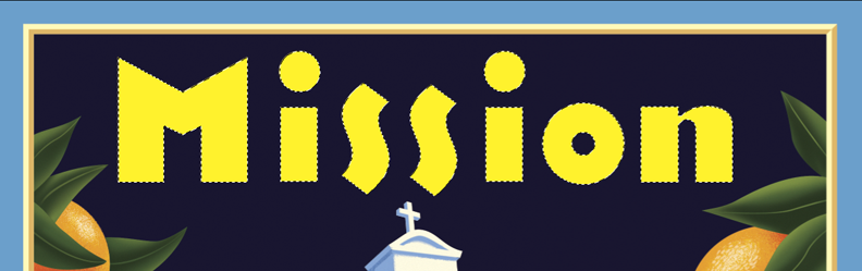 mission lettering color fill