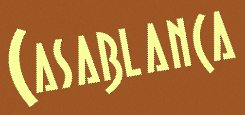 Casablanca pale yellow lettering
